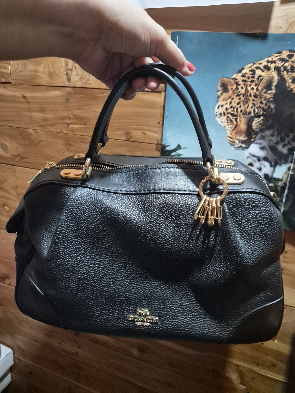 Coach Black Pebbled Leather Doctor  Satchel